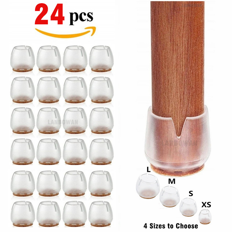 Furniture Hardware Legs - 24pcs ซิลิโคนเก้าอี้ขาป้องกัน Felt เฟอร์นิเจอร์ฟุตแผ่นชั้นป้องกันสําหรับโซฟาลื่นตาราง Glides ฟุตหมวก