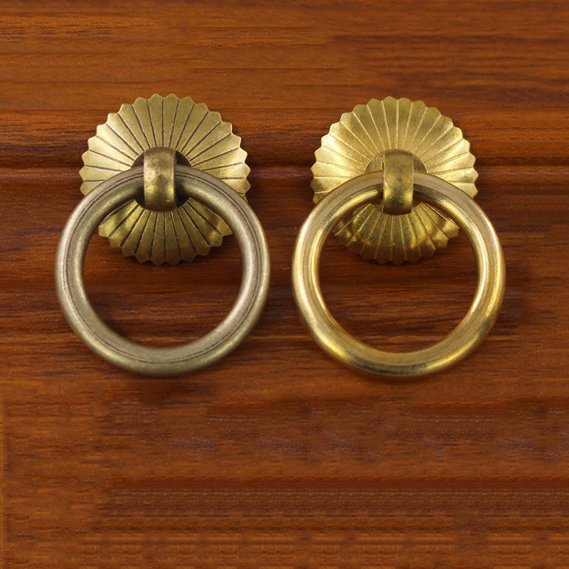 Furniture Hardware Drop Pulls - ลูกบิดทองเหลืองแบบดึงสำหรับตู้ยาจีน ตู้ชา ตู้เสื้อผ้า ลิ้นชัก เฟอร์นิเจอร์โบราณ อุปกรณ์ฮาร์ดแวร์