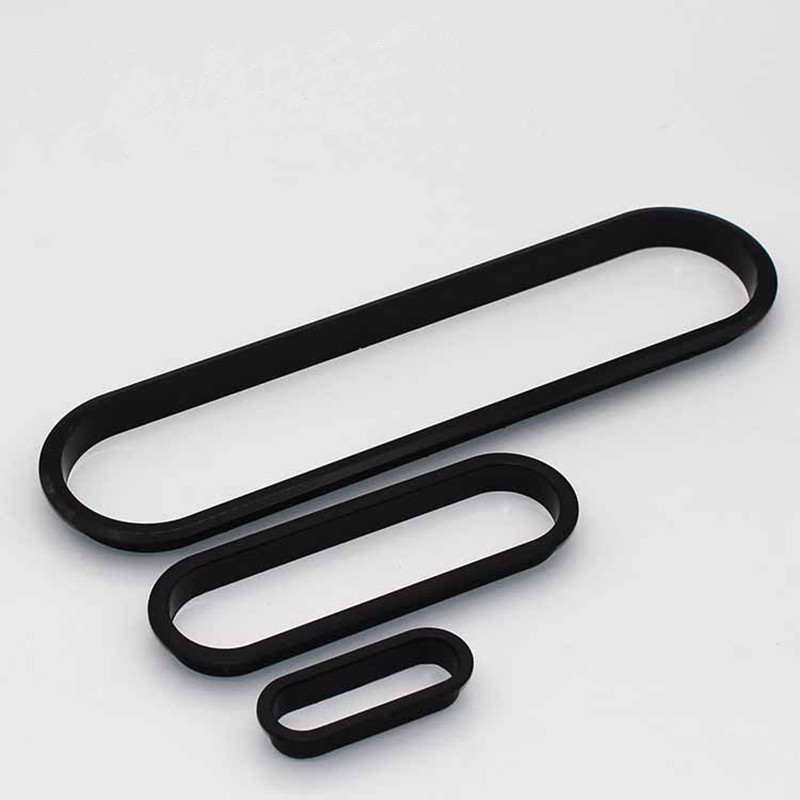 Furniture Hardware Parts - ปลั๊กครอบสายไฟแบบวงรี 2 ชิ้น ทำจากพลาสติก สำหรับโต๊ะคอมพิวเตอร์ ที่ยึดสายไฟ