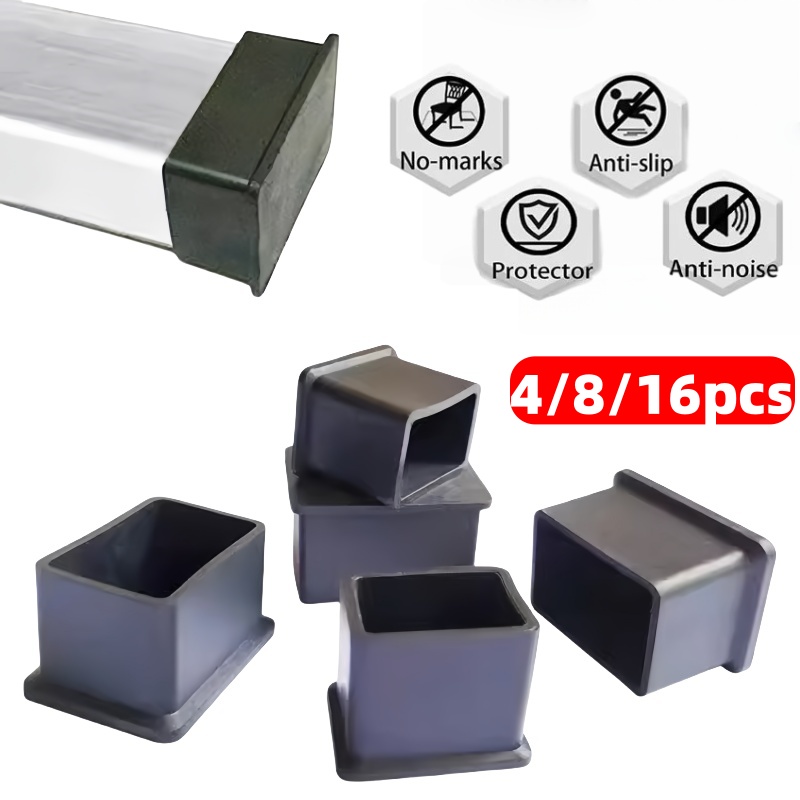 Furniture Hardware Legs - 4/8/16pcs PVC เก้าอี้ขา Caps เฟอร์นิเจอร์ฟุตครอบคลุมถุงเท้าตารางท่อปลั๊กเฟอร์นิเจอร์ Leveling