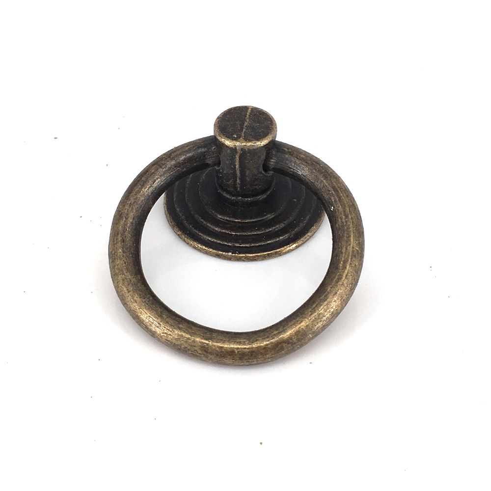 Furniture Hardware Drop Pulls - ลูกบิดมือจับห่วงตู้มีลิ้นชักสไตล์วินเทจ46มม. ลูกบิดโทนสีบรอนซ์แบบย้อนยุคที่จับประตูตู้เสื้อผ้าเฟอร์นิเจอร์