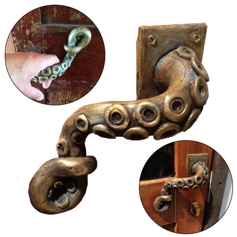 Furniture Hardware Factory - Vintage Octopus ลูกบิดประตูสัตว์สไตล์กลางแจ้ง Hook เฟอร์นิเจอร์ลิ้นชักบาร์ดึงฮาร์ดแวร์โบราณตู้ Shake