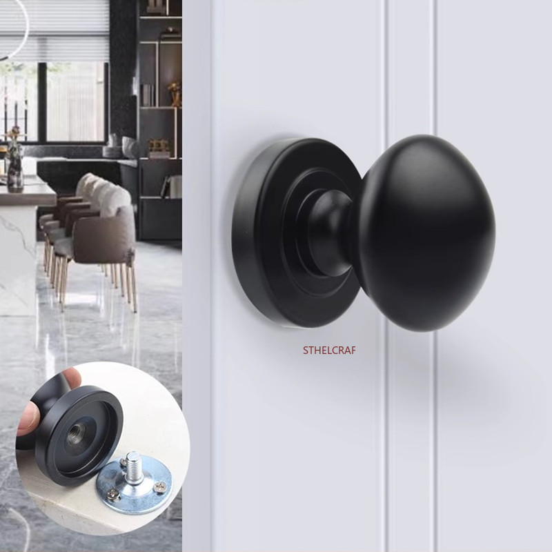 Furniture Hardware Factory - สังกะสีอัลลอยด์ Barn ประตูในร่มห้องนอนไม้ประตูรอบ Single-Hole จับตู้เสื้อผ้าประตูลิ้นชักเฟอร์นิเจอร์ฮาร์ดแวร์