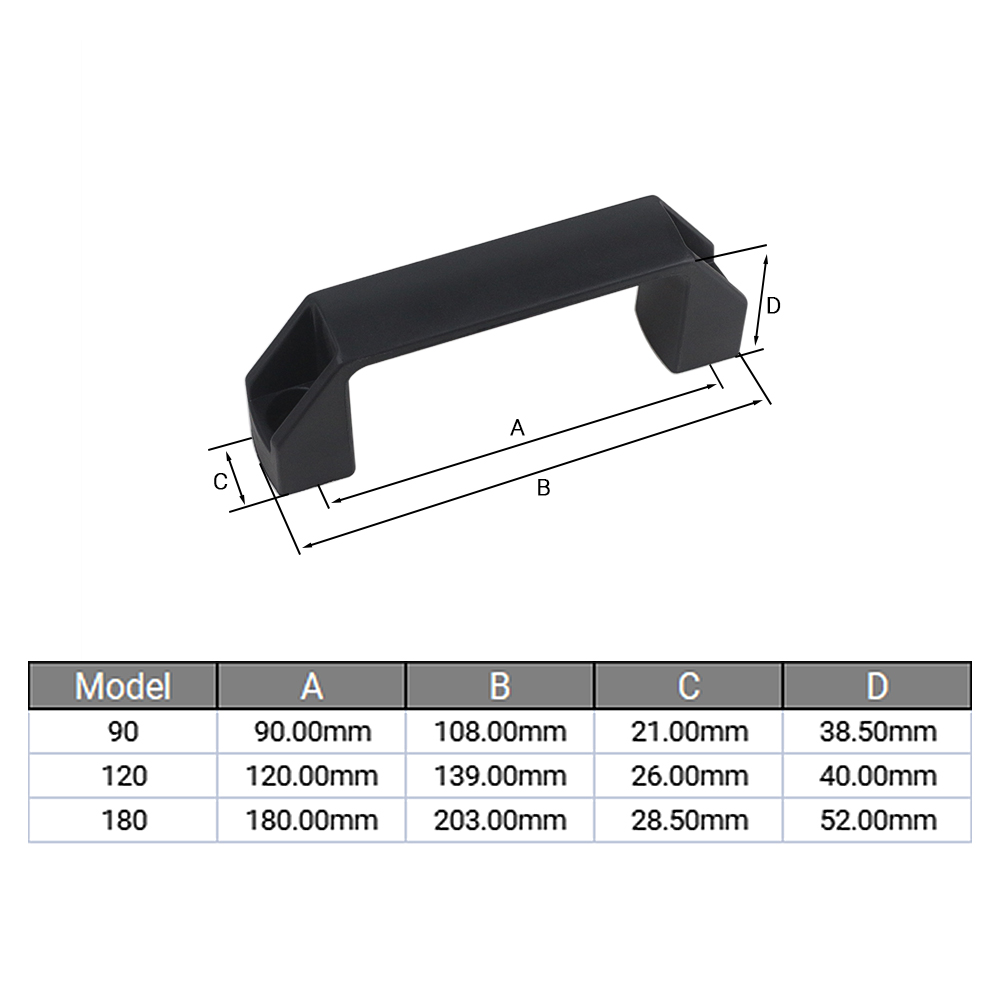 มือจับประตูพลาสติกไนลอนสีดำแบบ - Furniture Hardware Factory บทวิจารณ์และราคา