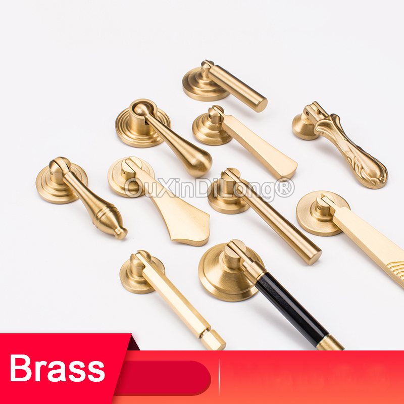 1PCS สไตล์จีนทองเหลืองด้ามจับร - Furniture Hardware Drop Pulls บทวิจารณ์และราคา