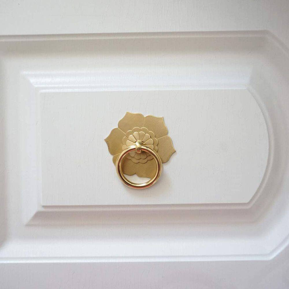 มือจับตู้ทองเหลืองลายดอกไม้ ห่ - Furniture Hardware Drop Pulls บทวิจารณ์และราคา