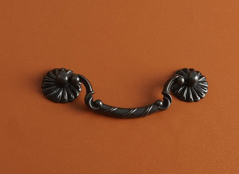 มือจับตู้แบบย้อนยุค 2 ชิ้น สีด - Furniture Hardware Drop Pulls บทวิจารณ์และราคา