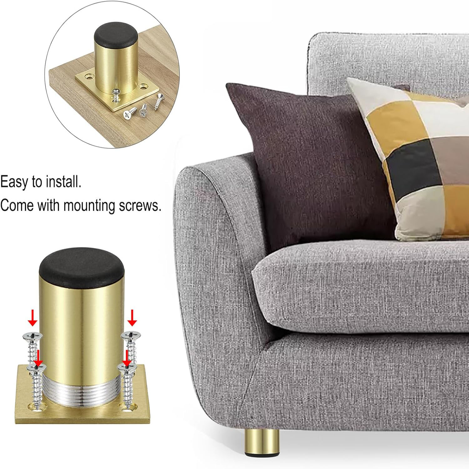 ขาเฟอร์นิเจอร์สแตนเลส 4 ชิ้น ข - Furniture Hardware Legs บทวิจารณ์และราคา