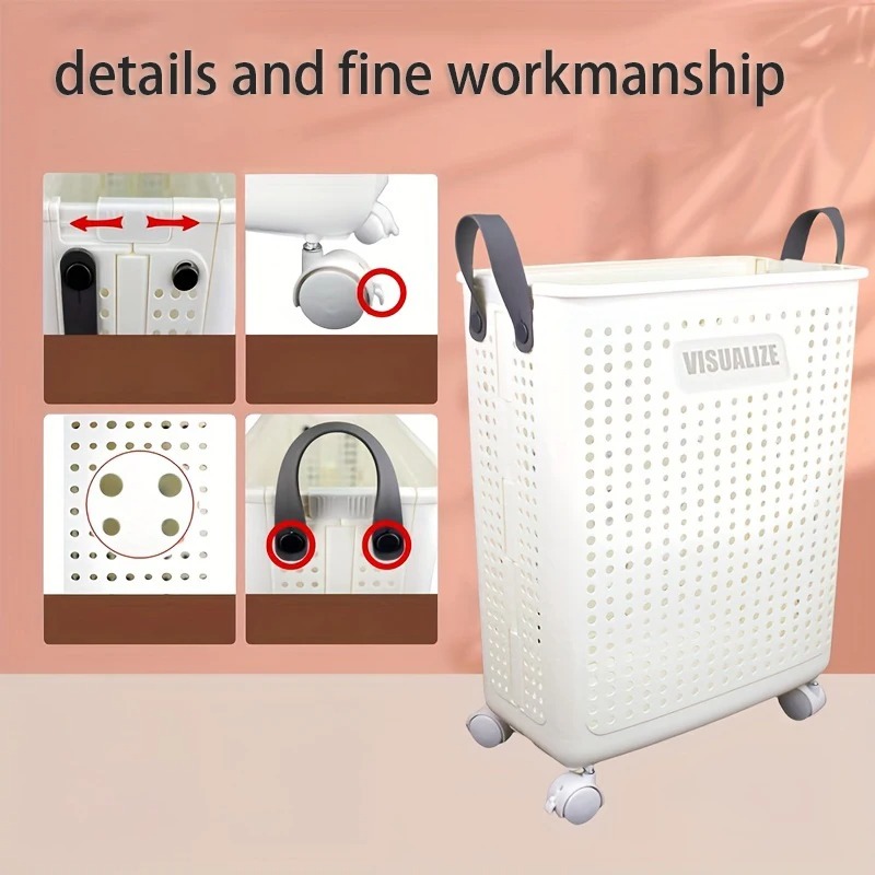 ตะกร้าซักผ้าแบบมีล้อขนาดใหญ่พิ - Furniture Hardware Parts บทวิจารณ์และราคา