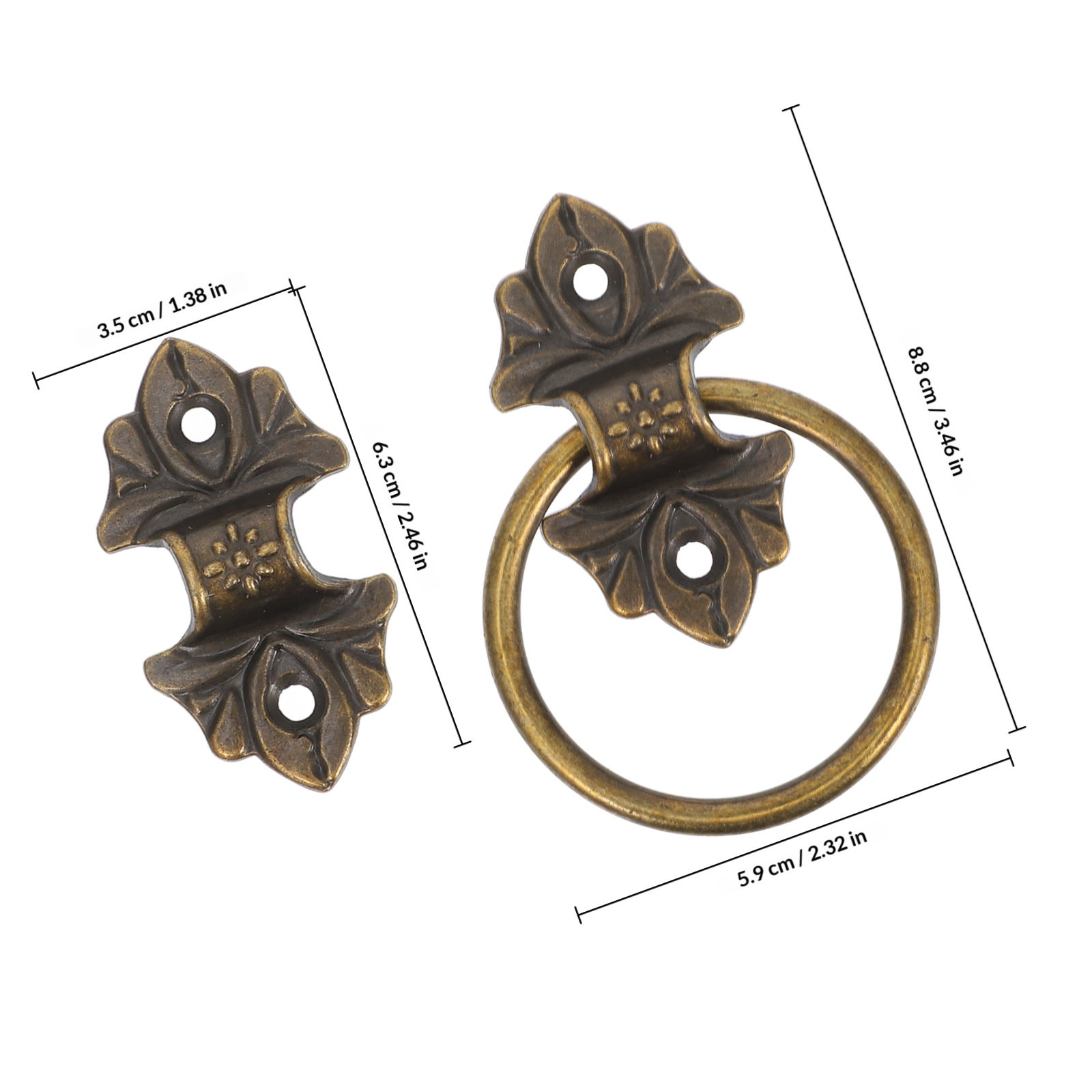 มือจับตู้แบบวงแหวนสไตล์เรโทร 2 - Furniture Hardware Drop Pulls บทวิจารณ์และราคา