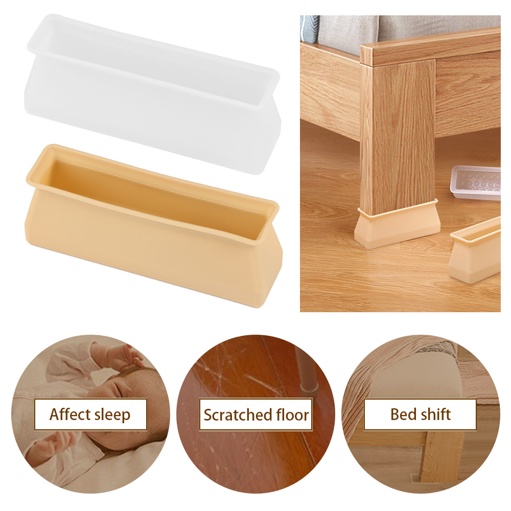 4PCS ซิลิโคนสี่เหลี่ยมผืนผ้าฟุ - Furniture Hardware Legs บทวิจารณ์และราคา